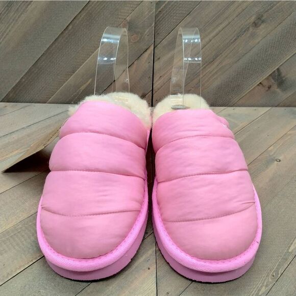 Bearpaw Puffy Scruff Wool Lined Slippers Womens Size 8 Pink Casual Cushioned - Picture 5 of 9